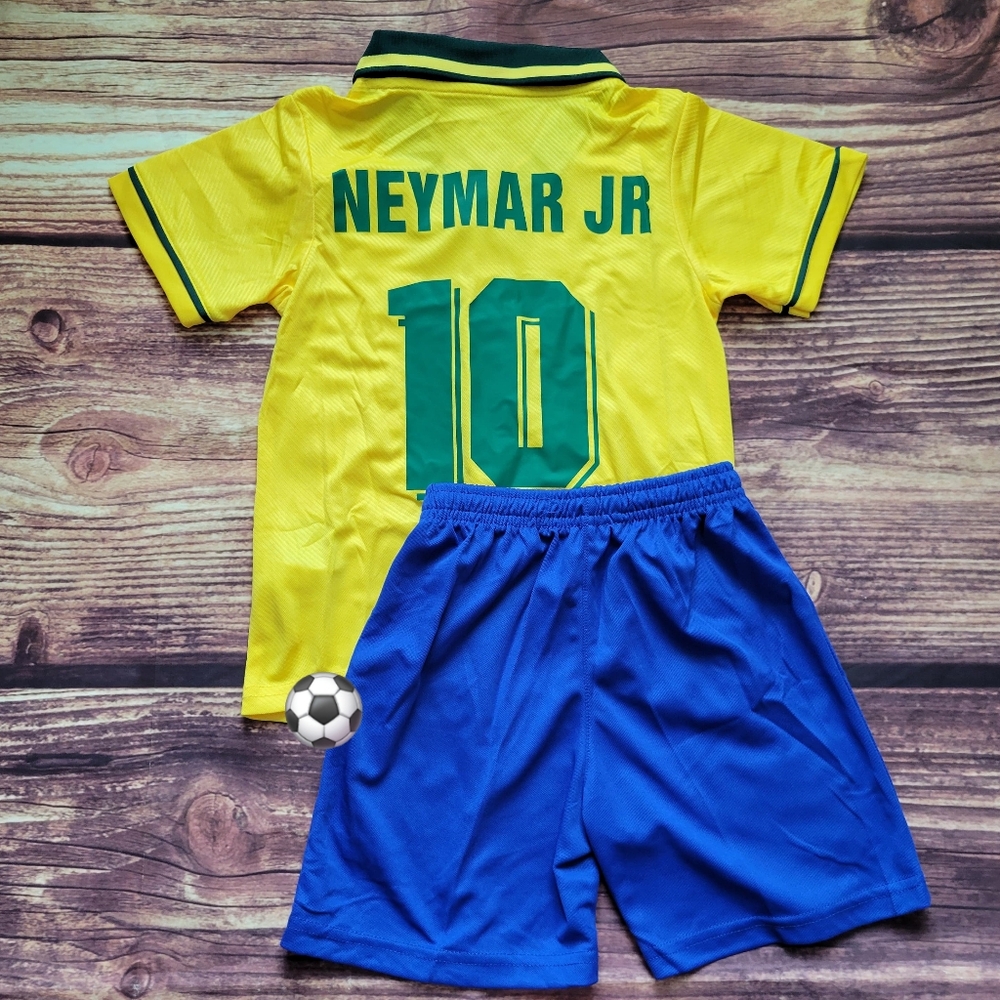 Retro Brazil Home kid's soccer uniform